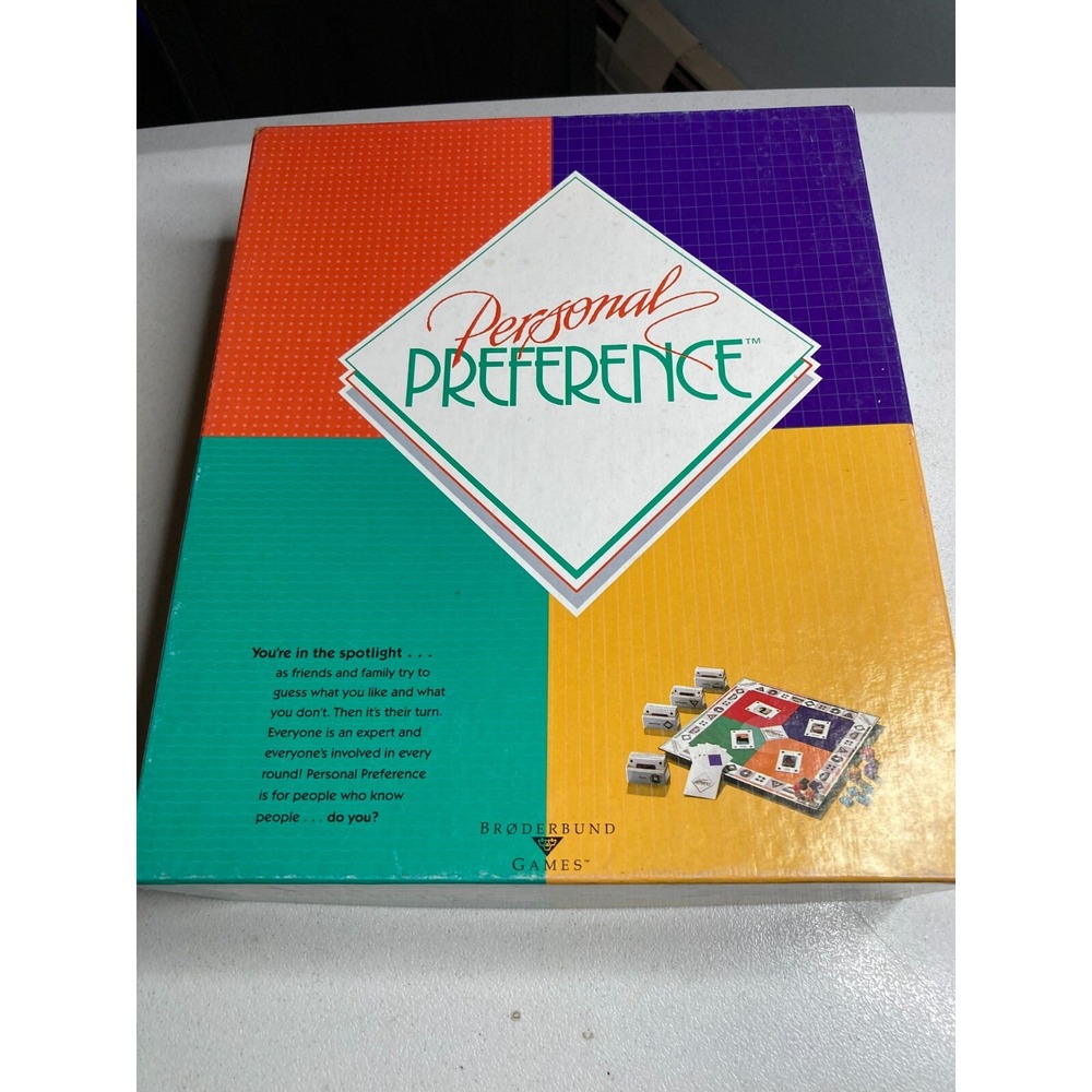 Vintage Personal Preference Board Game Broderbund Games 1987 Complete